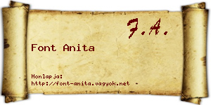 Font Anita névjegykártya