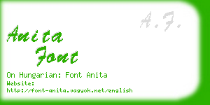 anita font business card